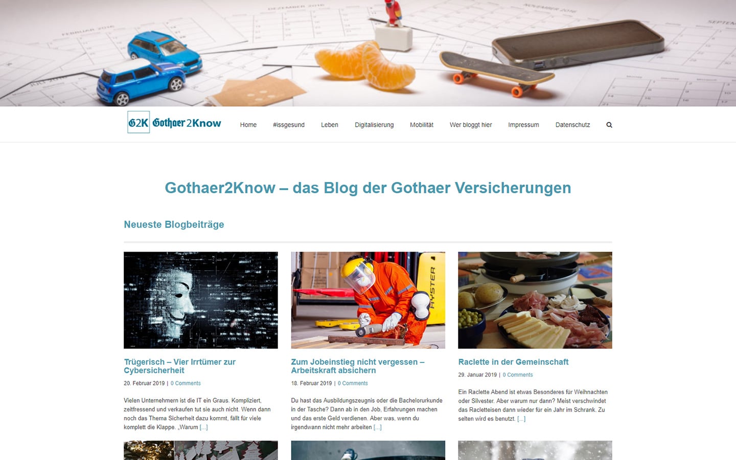 Screenshot Gothaer Versicherung Corporate Blog