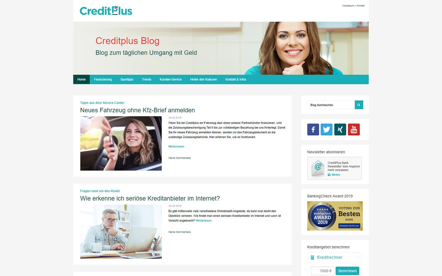 Creditplus Bank Screenshot Corporate Blog